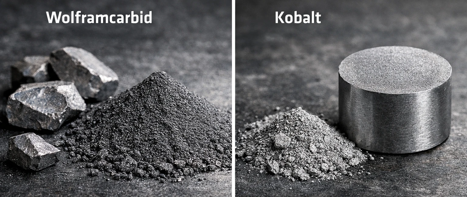 Wolframcarbid Pulver und Kobalt Pulver